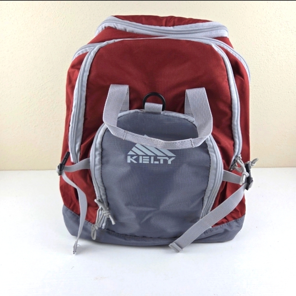 Kelty‎ Red Gray Portable Pocket Picnic Table Backpack Hiking Camping Cooler Bag